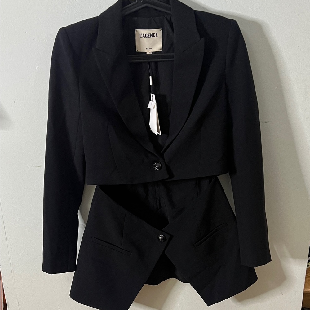 NWT L'AGENCE CORA DETACHABLE BLACK SUIT BLAZER SIZE‎ 2